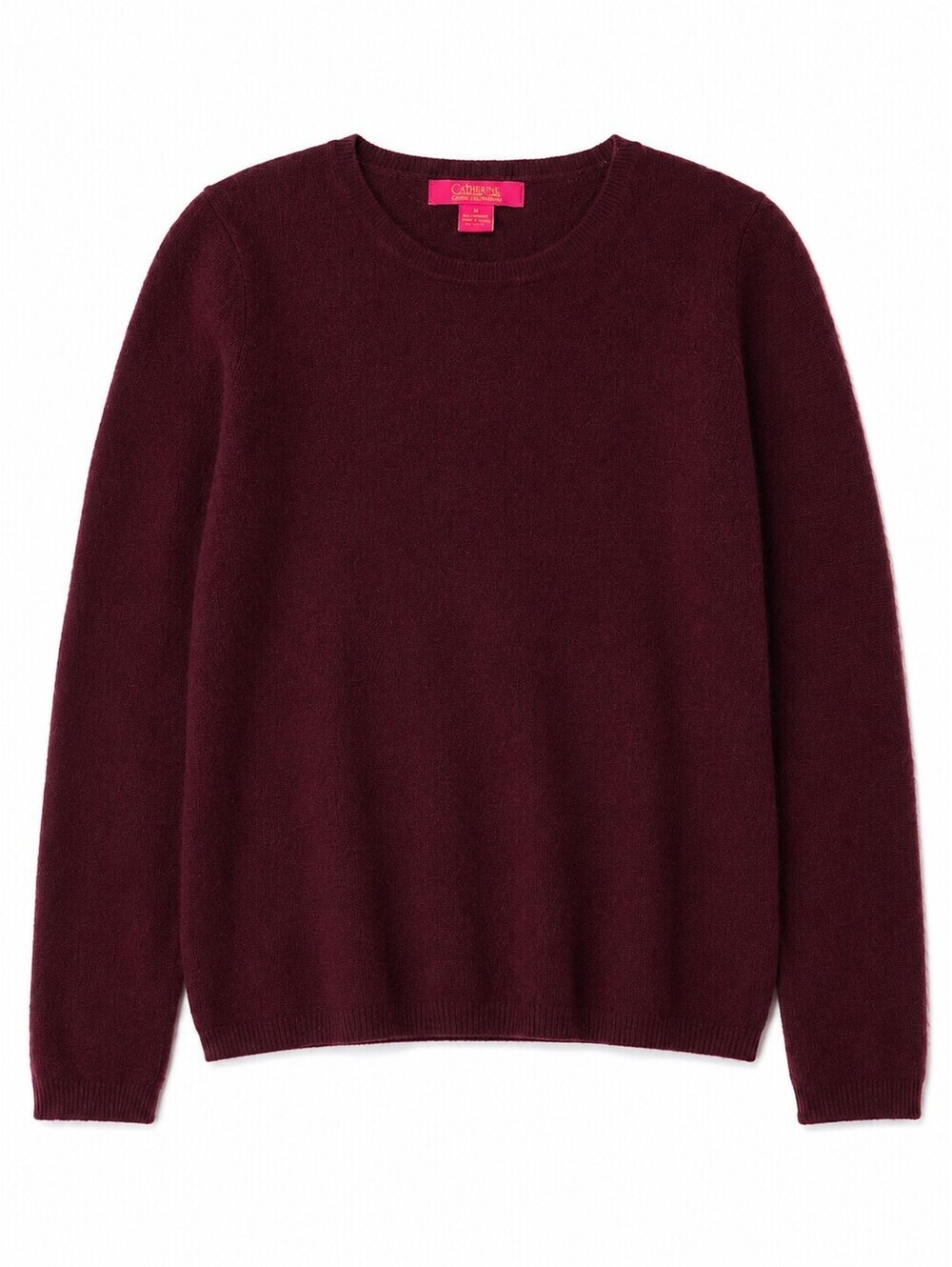 Catherine Catherine Malandrino 100% Cashmere Burgundy Crewneck Sweater Women's M